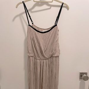 Under.Ligne leather trimmed dress with tulip skirt